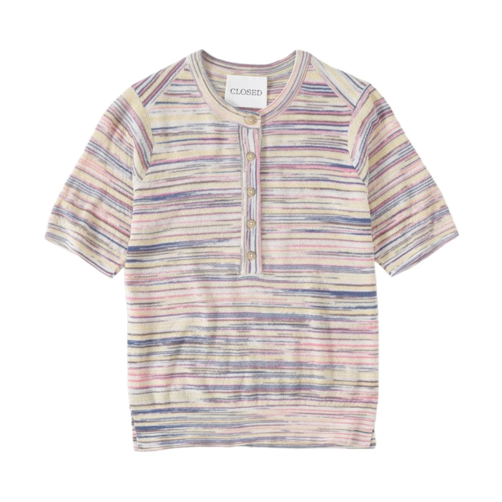 Closed Fijngebreid shirt van biologisch katoen met piqué textuur Multicolor Dames