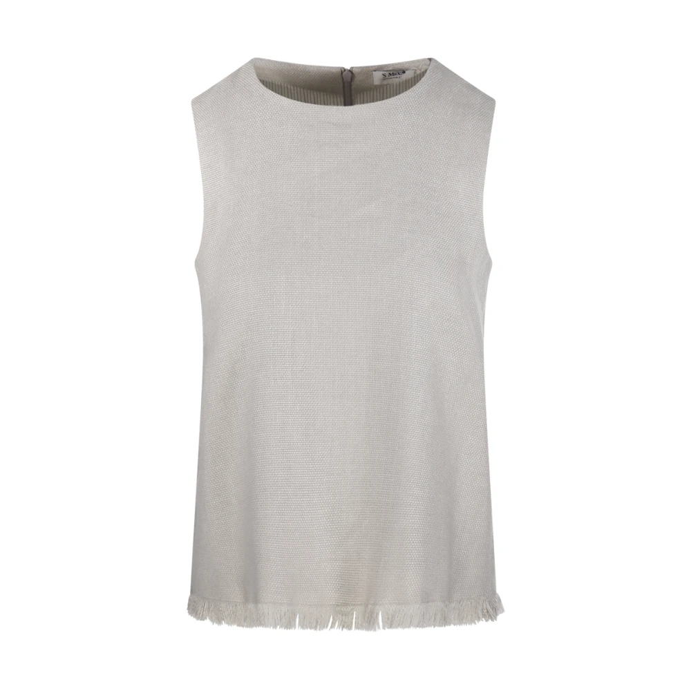 Max Mara Women's White Sleeveless Tops, Xs, Anika Top