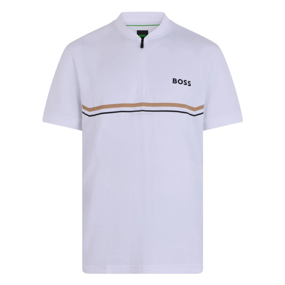 Hugo Men's White Polo Shirts, 2XL, Jersey Zip T-Shirt