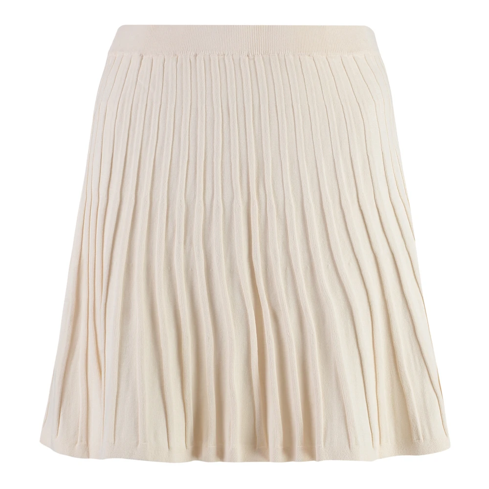 Yves Salomon Gebreide Minirok Elastische Taille Beige Dames