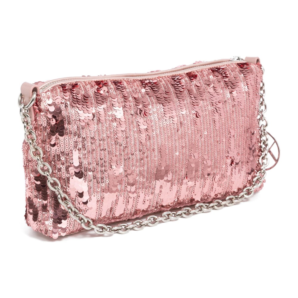 Armani Exchange Stijlvolle Schoudertas met Rits Pink Dames