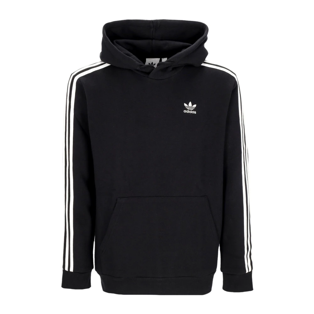 Adidas Men's Black Long Sleeve Training Tops, L, 3-Stripes Hoodie Sweatshirt