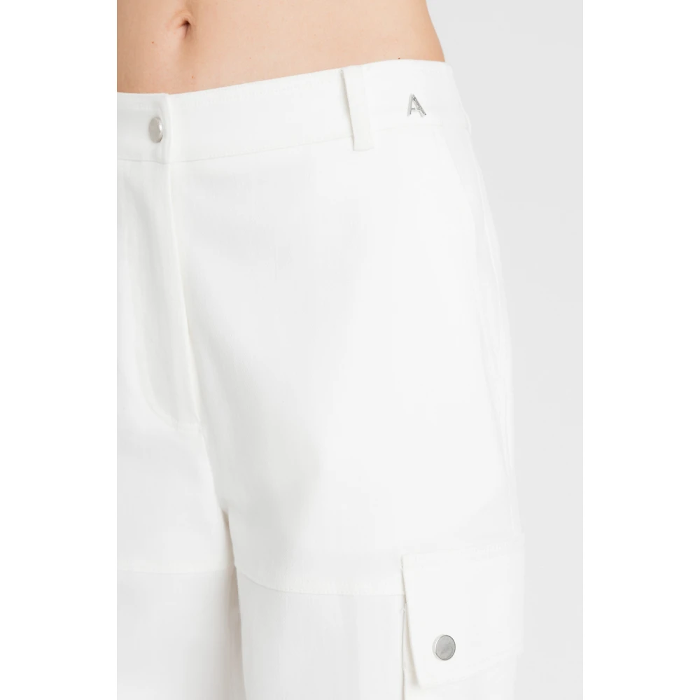 Twinset Cargo Geborduurde Katoenen Broek White Dames