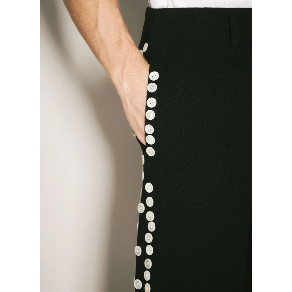 Comme des Garçons Knoop-Verfraaide Wollen Shorts Black Heren