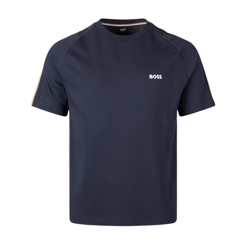 Hugo Boss Blauw Logo Katoenen T-Shirt Blue Heren
