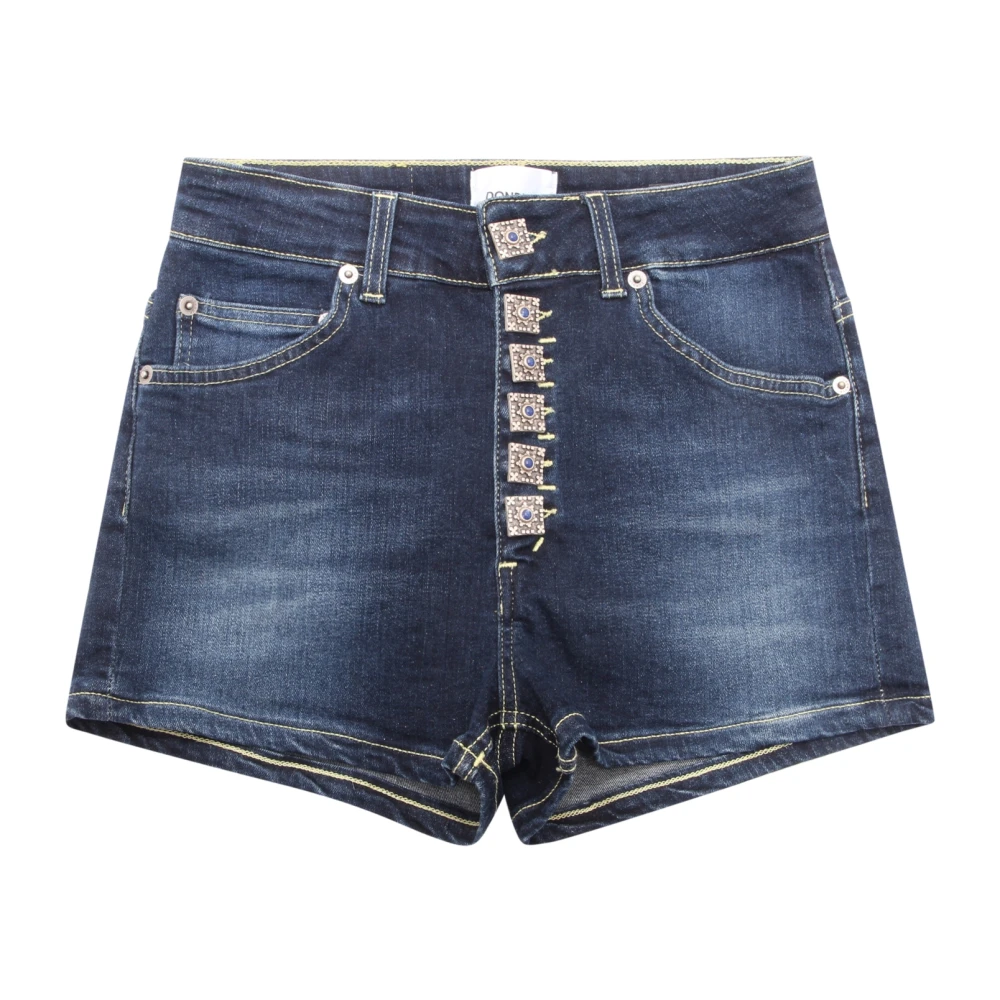 Dondup Women's Blue Denim Bermuda Shorts With Jewel Detail - Denim Shorts - W29 - Shorts