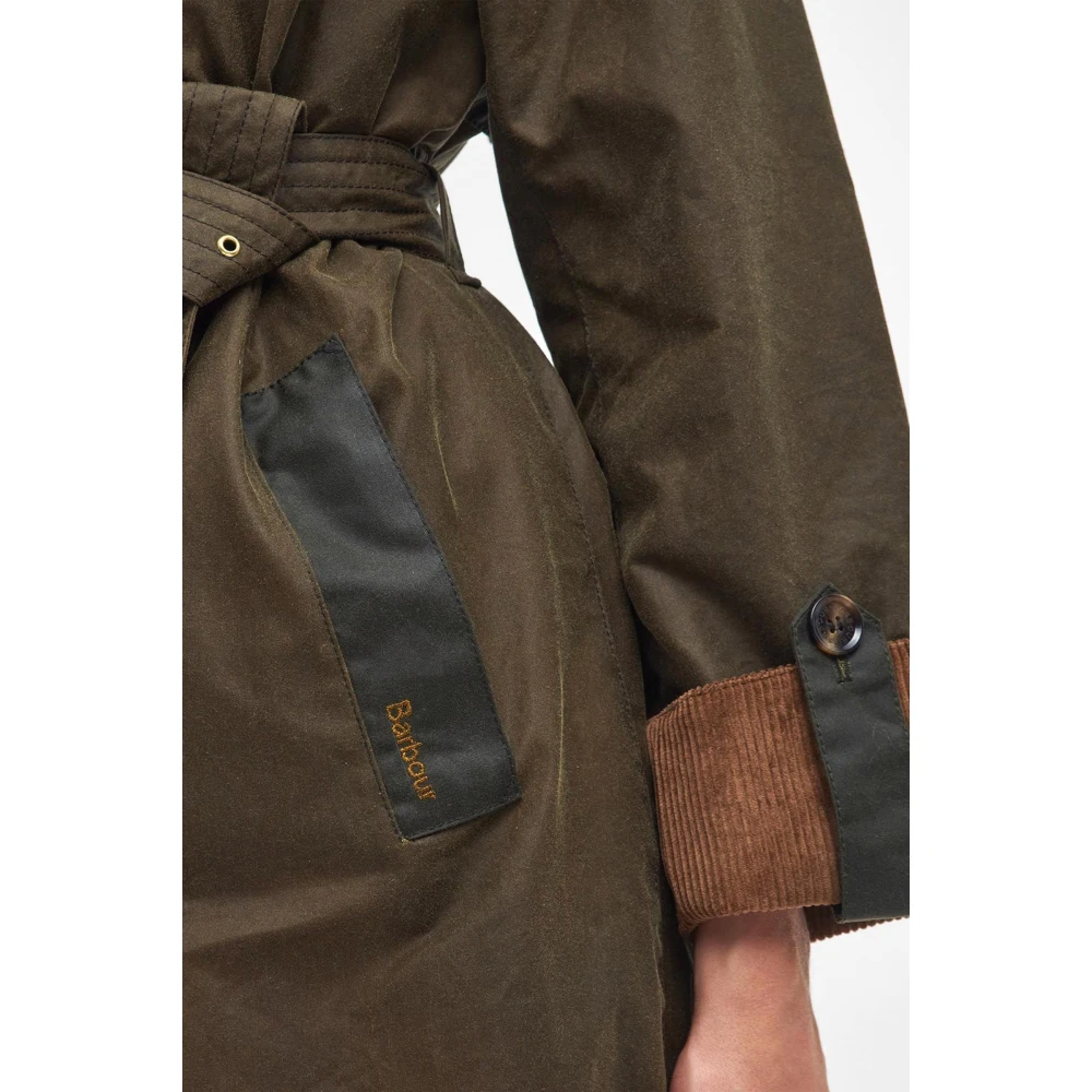 Barbour Gewaxte trenchcoat met iconische details Green Dames