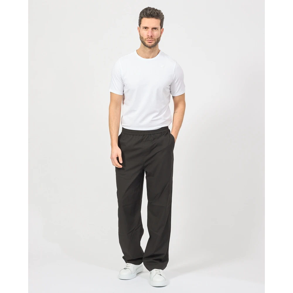 Armani Exchange Zwarte elastische taille broek Black Heren