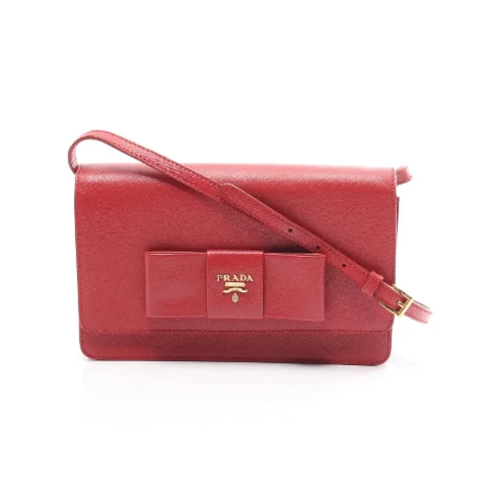Prada Vintage Pre-owned Leather shoulder-bags Red Dames