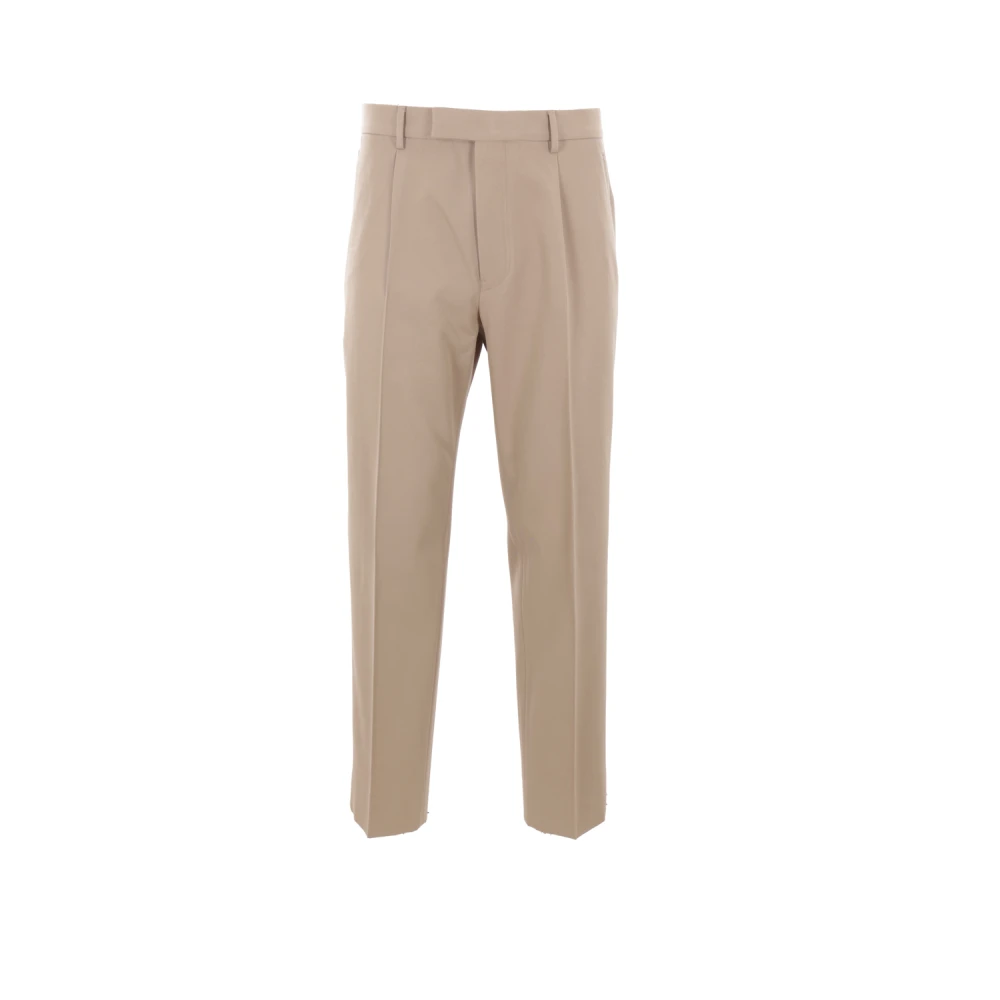 Ermenegildo Zegna Beige Katoen Wol Straight-Leg Broek Beige Heren