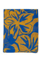echarpe-unisexe-jaune-en-coton-et-lin-avec-motif-floral