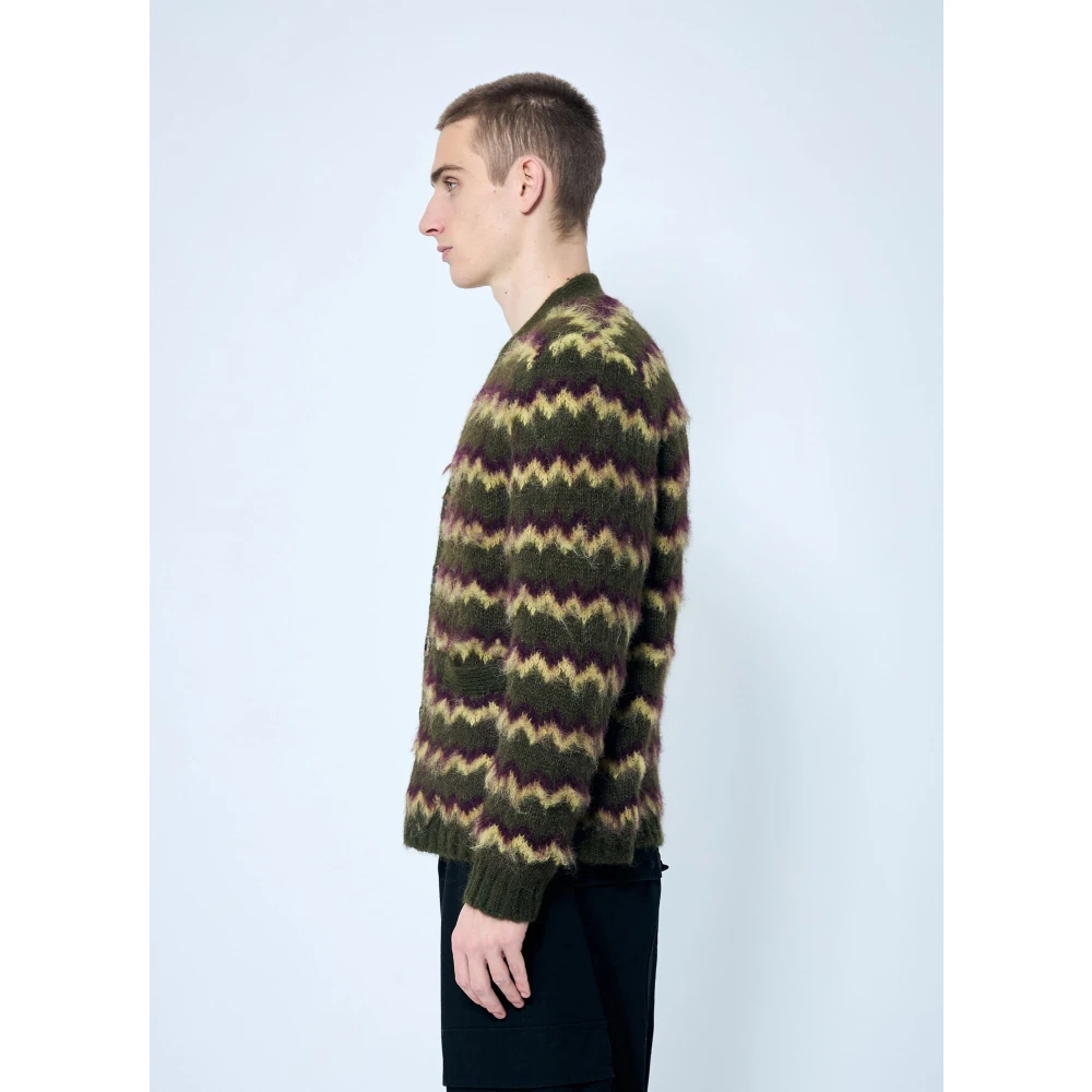 Brain Dead Zig Zag Wolmix Vest Green Heren