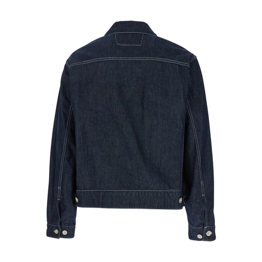 C.P. Company Blauwe Denim Jack met Klassieke Kraag Blue Heren