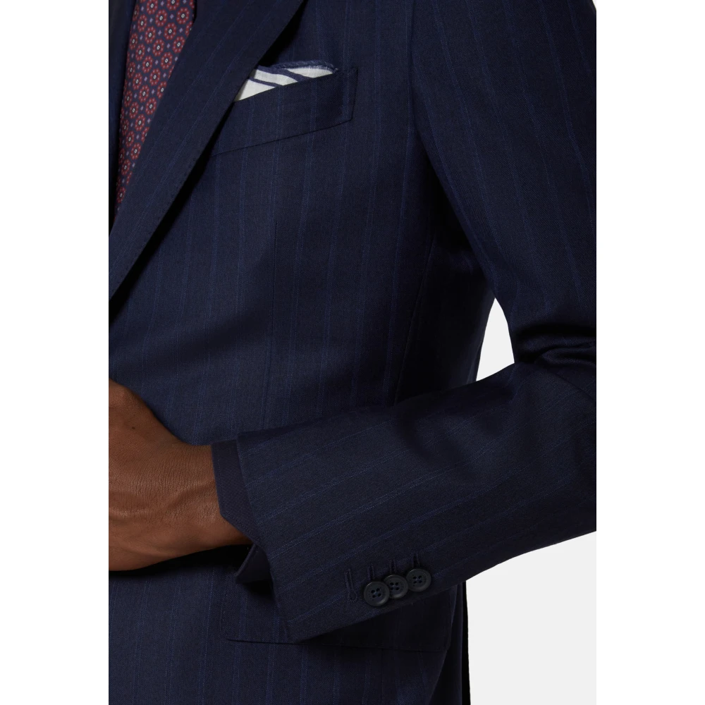 Boggi Milano Pinstripe pak van Super 130 wol Blue Heren