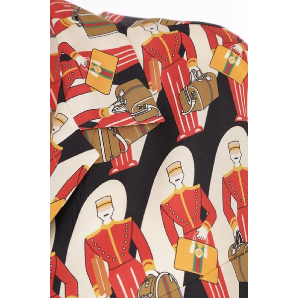 Gucci Zijden Twill Bowling Shirt met All-Over Print Multicolor Heren