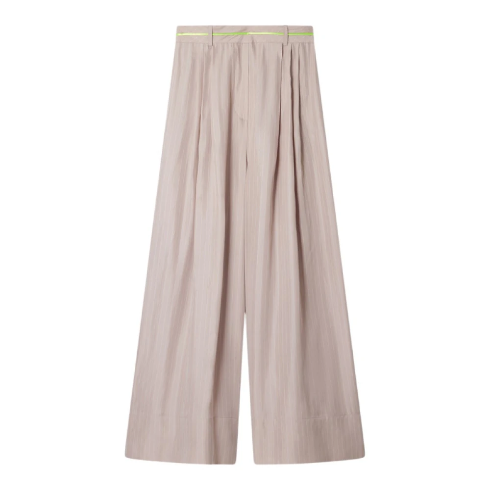 Mes Demoiselles Wijde Gestreepte Broek Nude Beige Dames