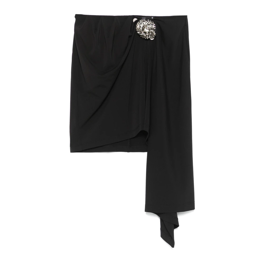 Amen Geplooide Rok met Ritssluiting Black Dames