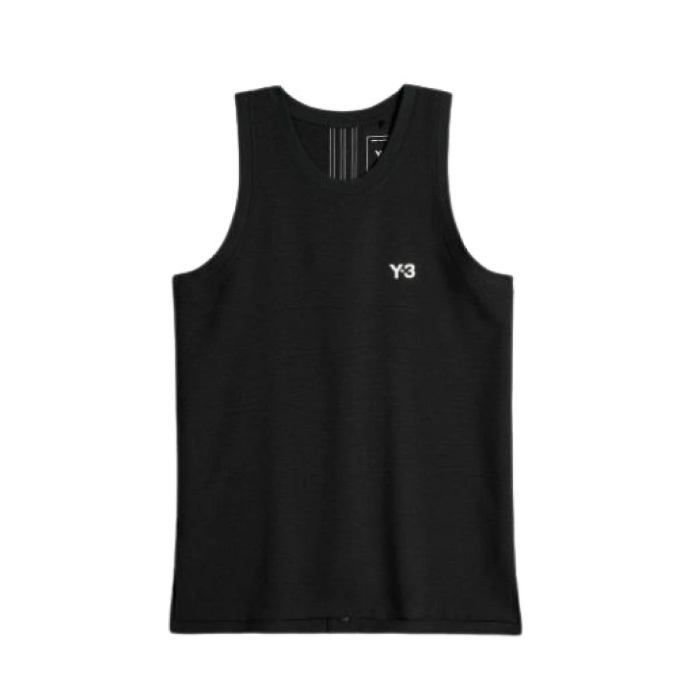 Y-3 Black Sleeveless Tops, Male, L, Elegant Basketball Jersey