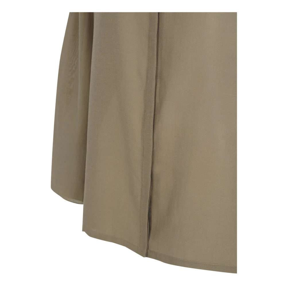 Cortana Soles groene khaki katoenen voile shirt Green Dames
