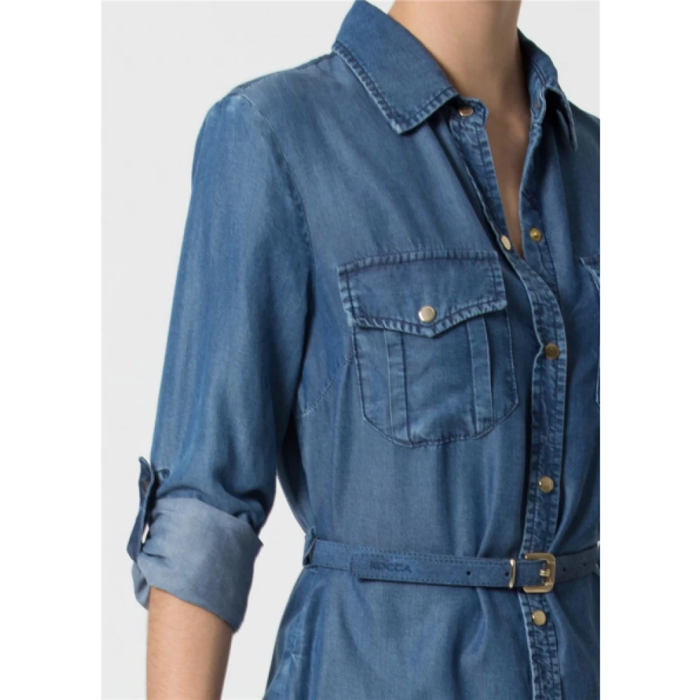 Kocca Denim overhemdjurk met borstzakken Blue Dames