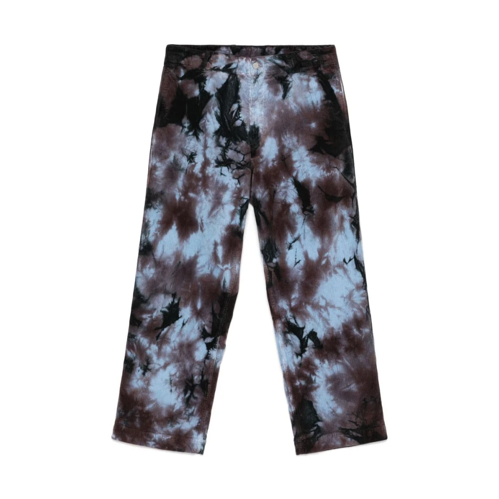 Emporio Armani Tie-Dye Ribfluwelen Broek Blue Heren