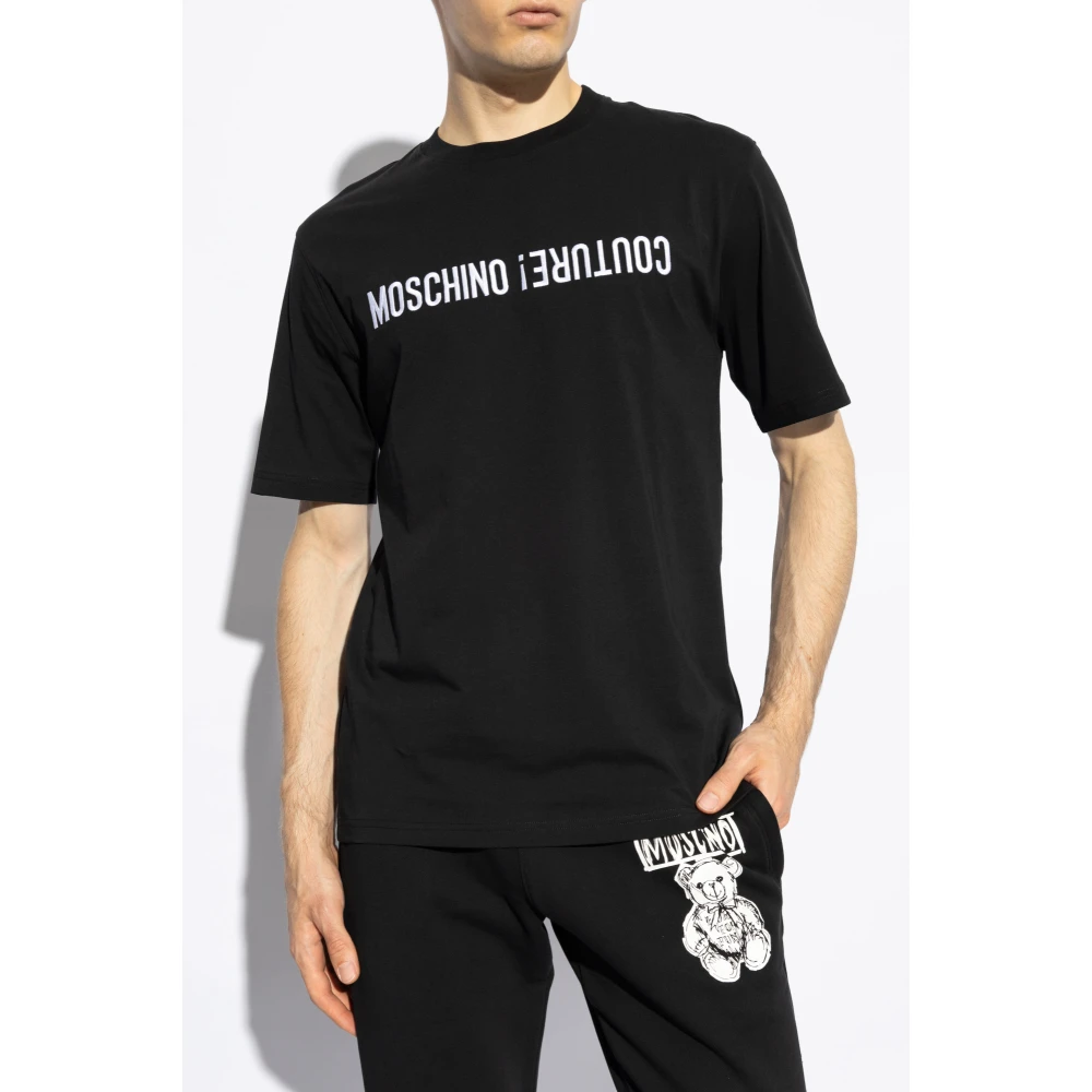 Moschino T-shirt met logo Black Heren