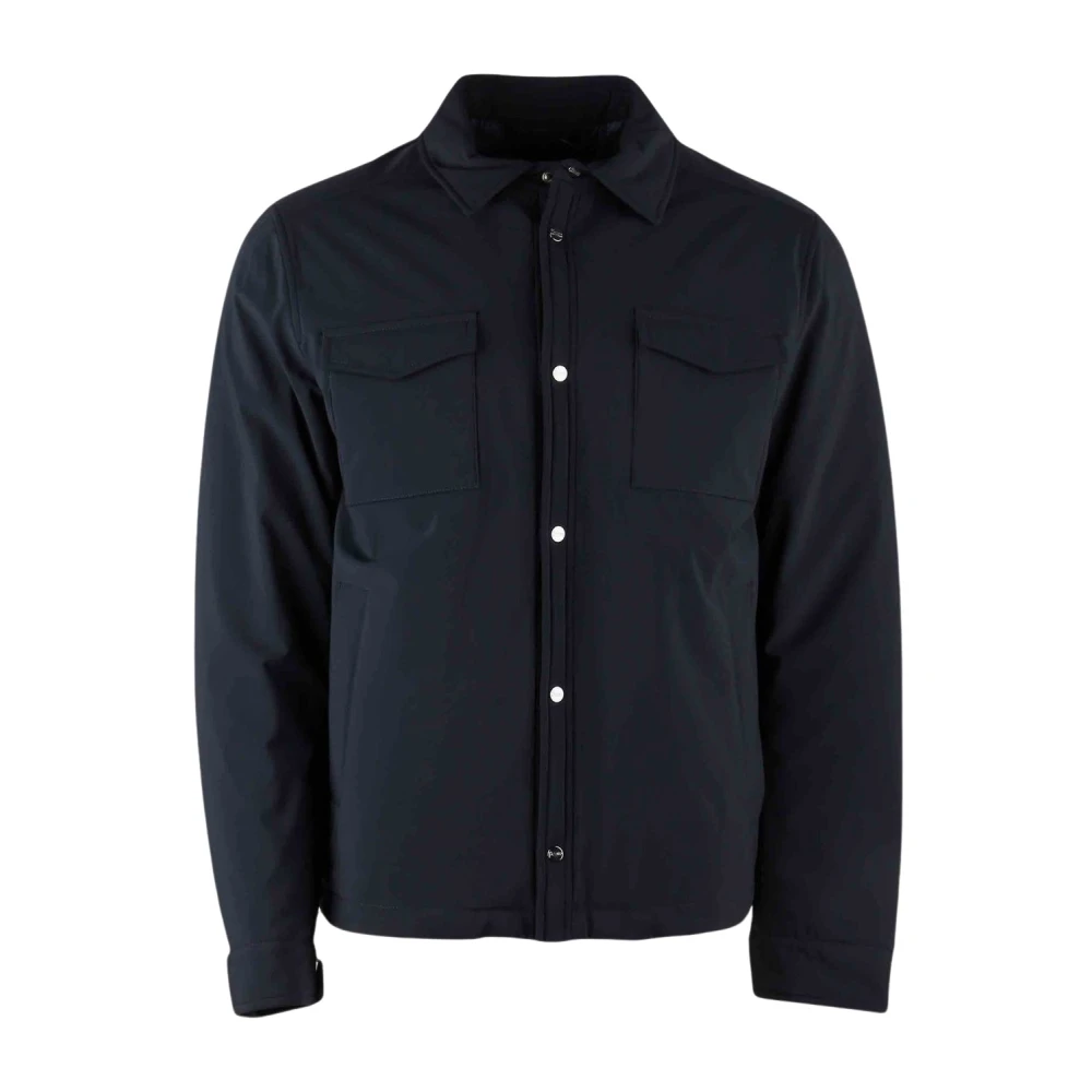 Herno Blauw-Zwarte Overhemd Stijlvolle en Functionele Reisgenoot Blue Heren