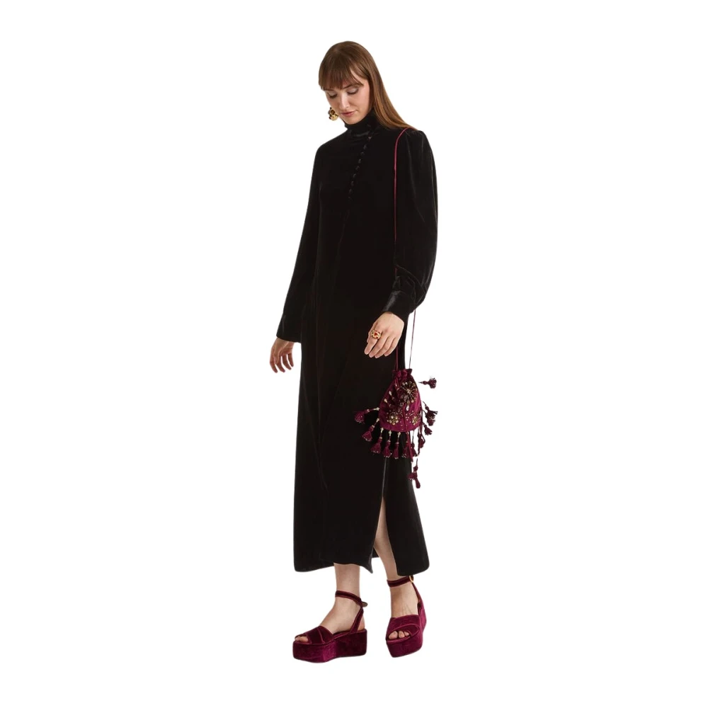 Maliparmi Donna Nero Fluid Velvet Dress