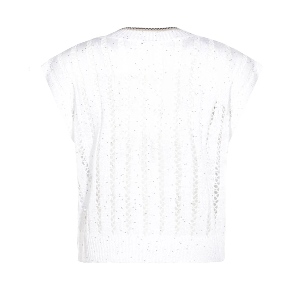 BRUNELLO CUCINELLI Elegante V-hals Gebreide kleding White Dames