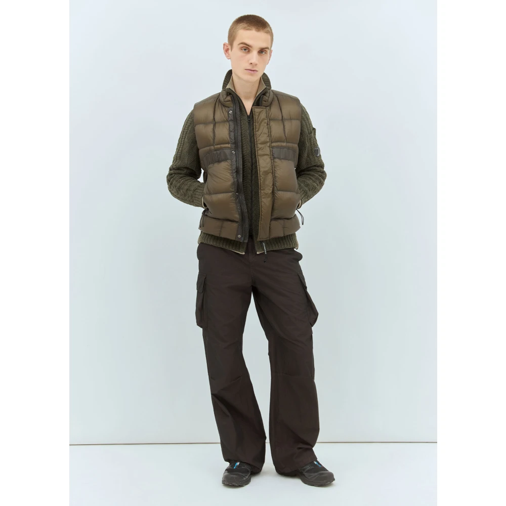C.P. Company Geruit Motief Puffer Vest Green Heren