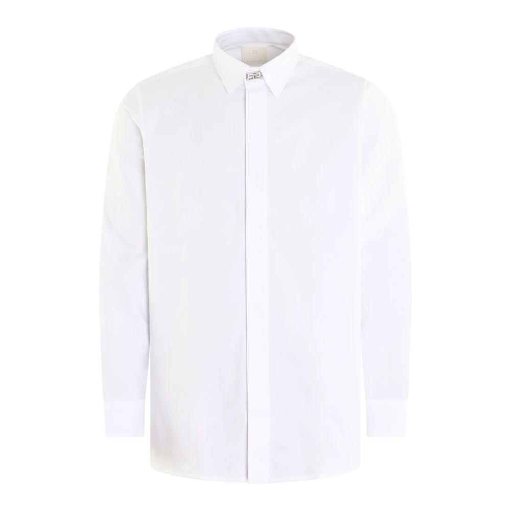 Givenchy Heren Shirt met 2G clip Wit White Heren