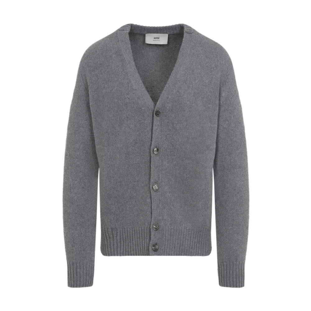 Ami Paris Grijze Sweater voor Mannen Aw24 Gray Heren