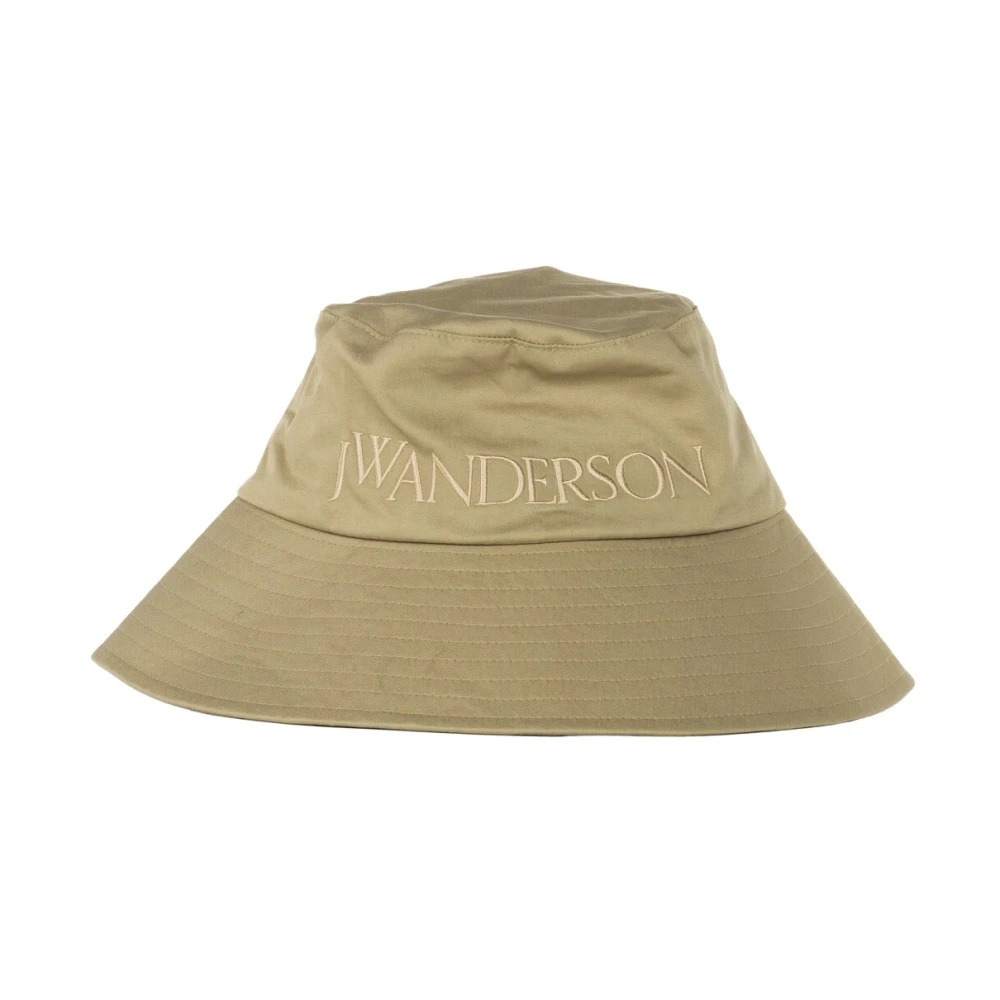 JW Anderson Verstelbare bucket hoed met tonale logo Beige Dames