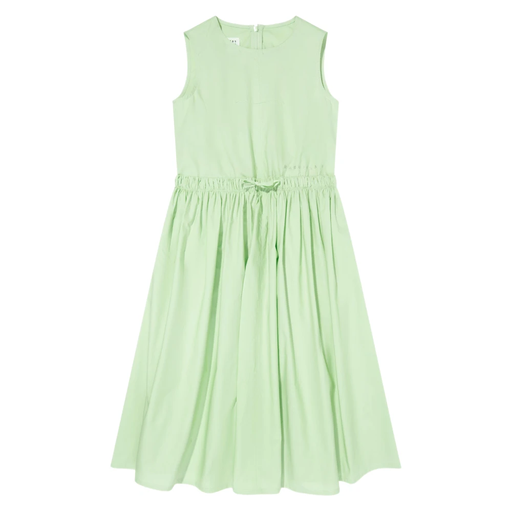 Mm6 Maison Margiela Girls Green Dresses,, Sleeveless Poplin Dress Size 8 Y