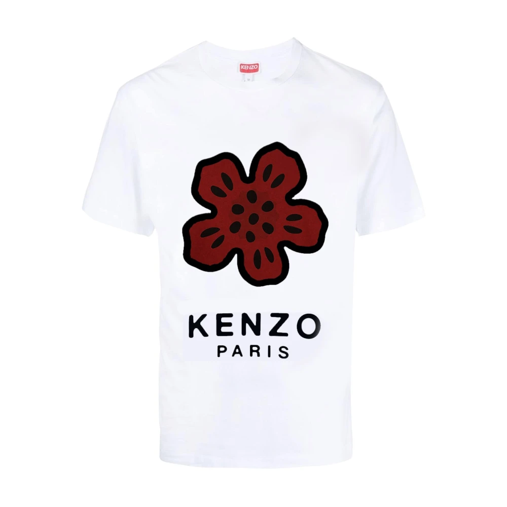 Kenzo Katoen Logo Patch T-Shirt White Heren