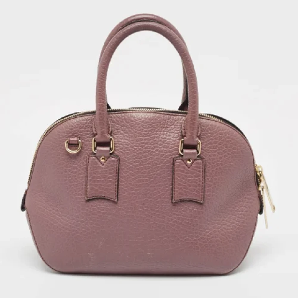 Burberry Vintage Pre-owned Leather handbags Purple Dames