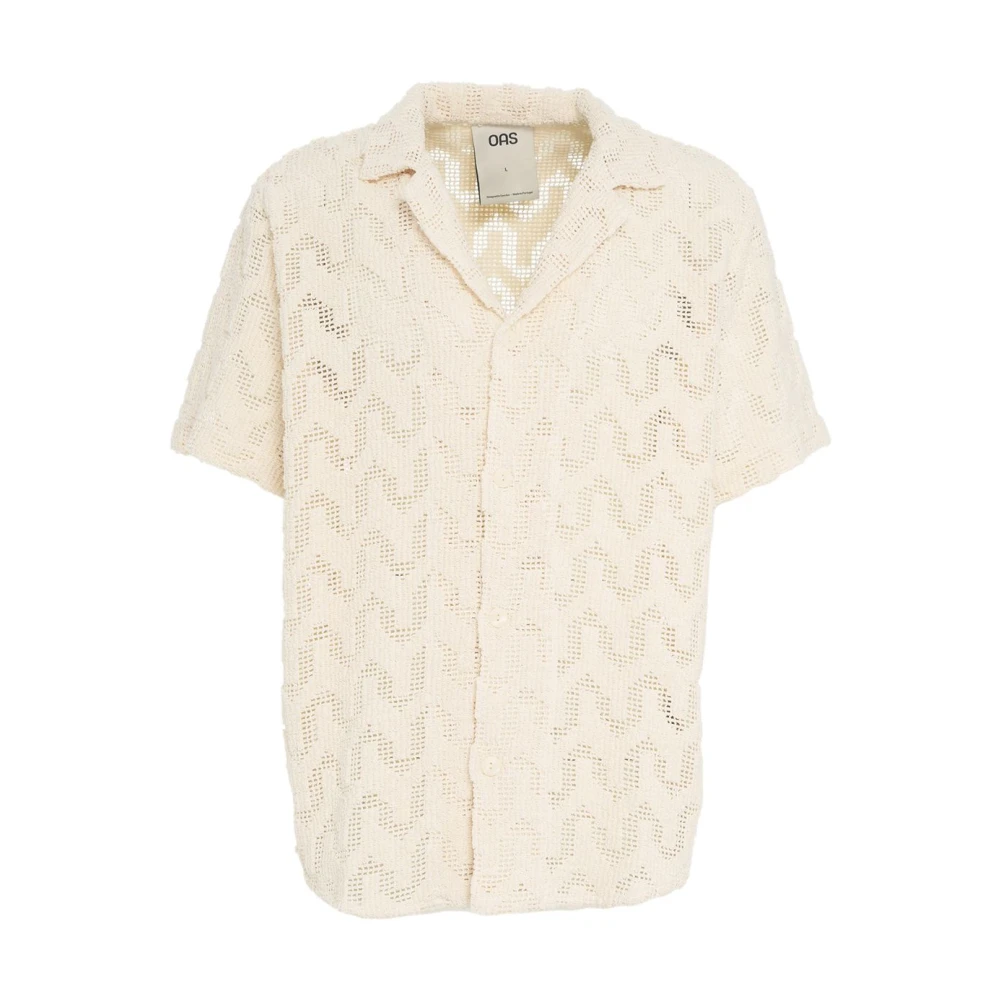 OAS Wit Gehaakt Overhemd Ss25 Beige Heren