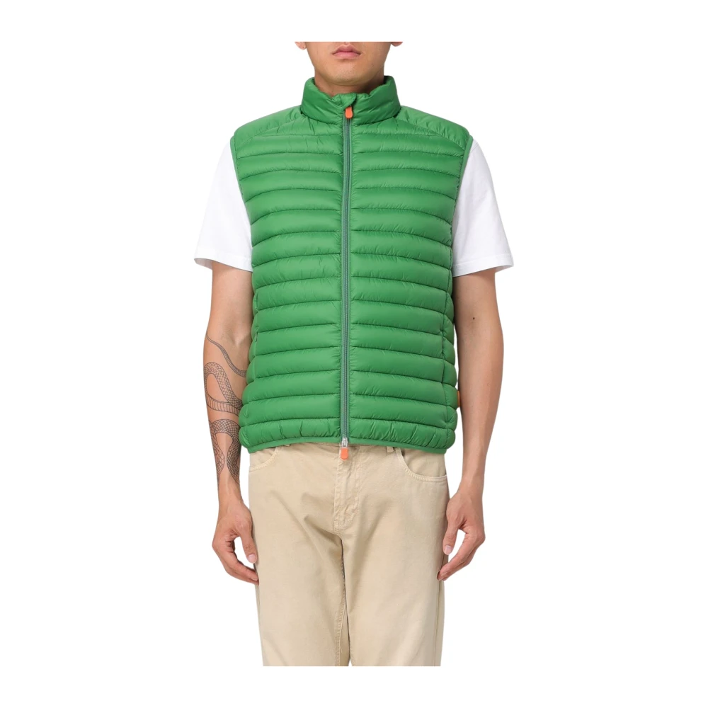 Save The Duck Stijlvolle Puffer Vest voor Mannen Green Heren