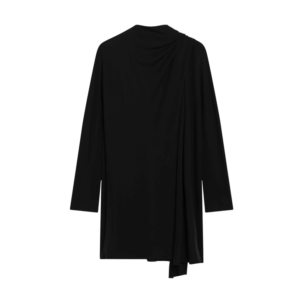 Totême Asymmetric Scarf Dress - Female - Short Dresses - Black - M - Dresses
