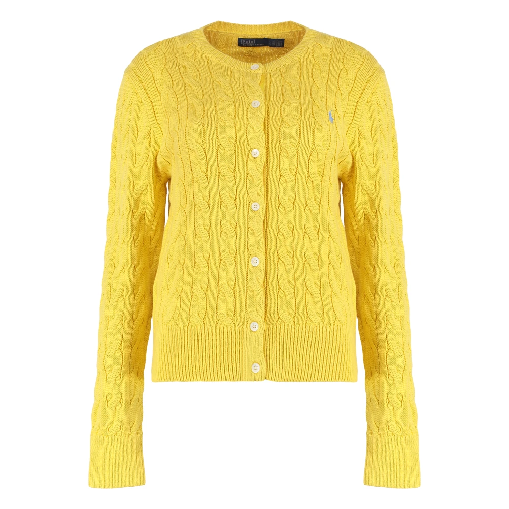 Polo Ralph Lauren Women's Yellow Cable Knit Cardigan - Cardigans - S - Knitwear