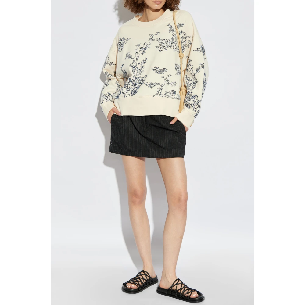 Munthe Sweatshirt met geborduurd patroon 'Friede' Beige Dames