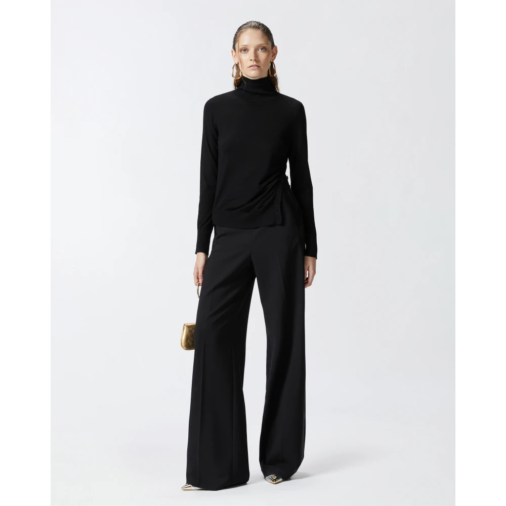 pinko Geribbelde coltrui trui Black Dames