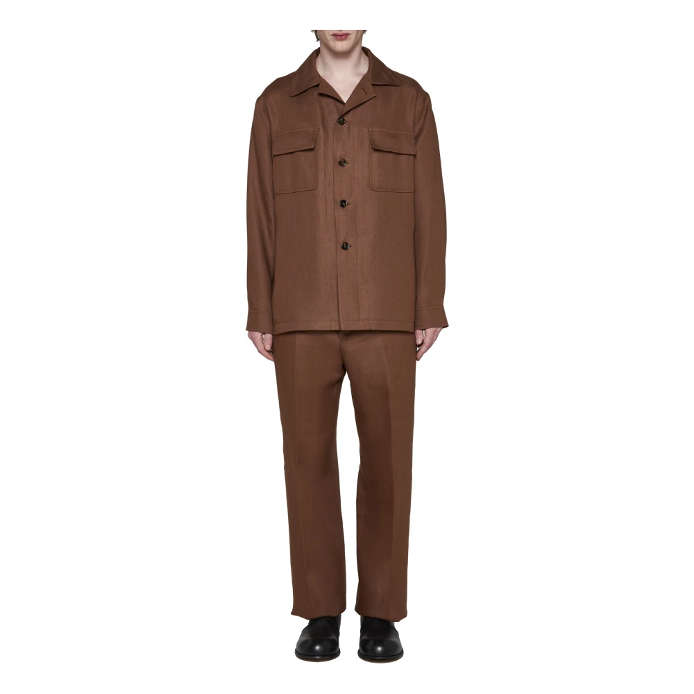 Tagliatore Elegante Broek Geen Plooien Brown Heren