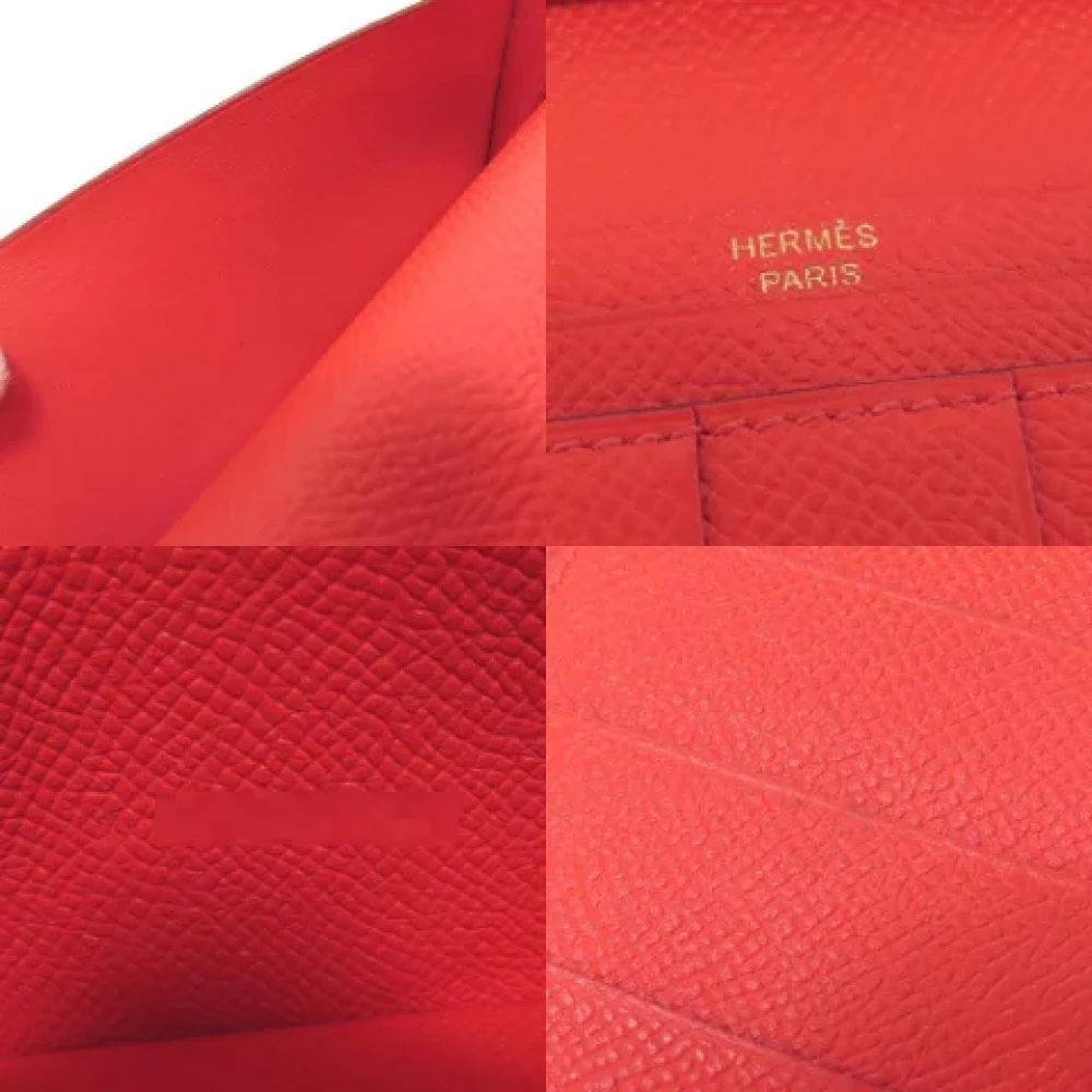 Hermès Vintage Pre-owned Leather wallets Red Dames