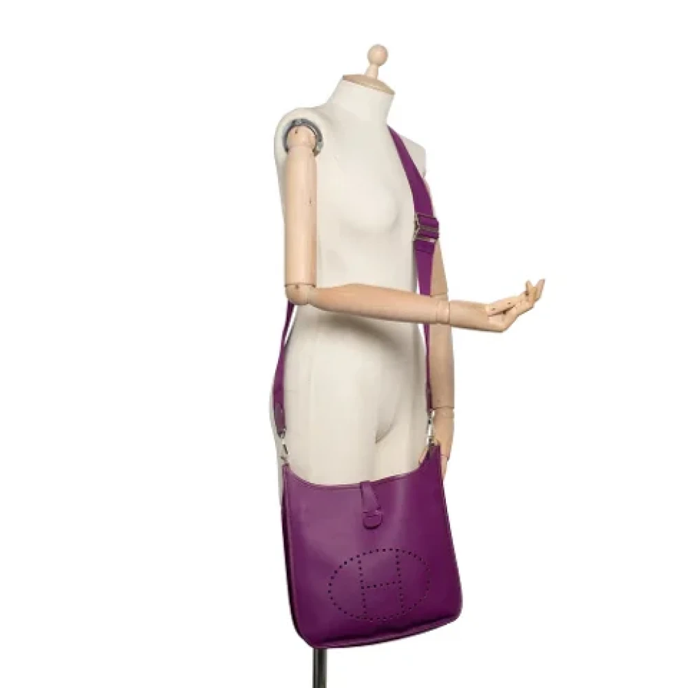 Hermès Vintage Pre-owned Leather shoulder-bags Purple Dames