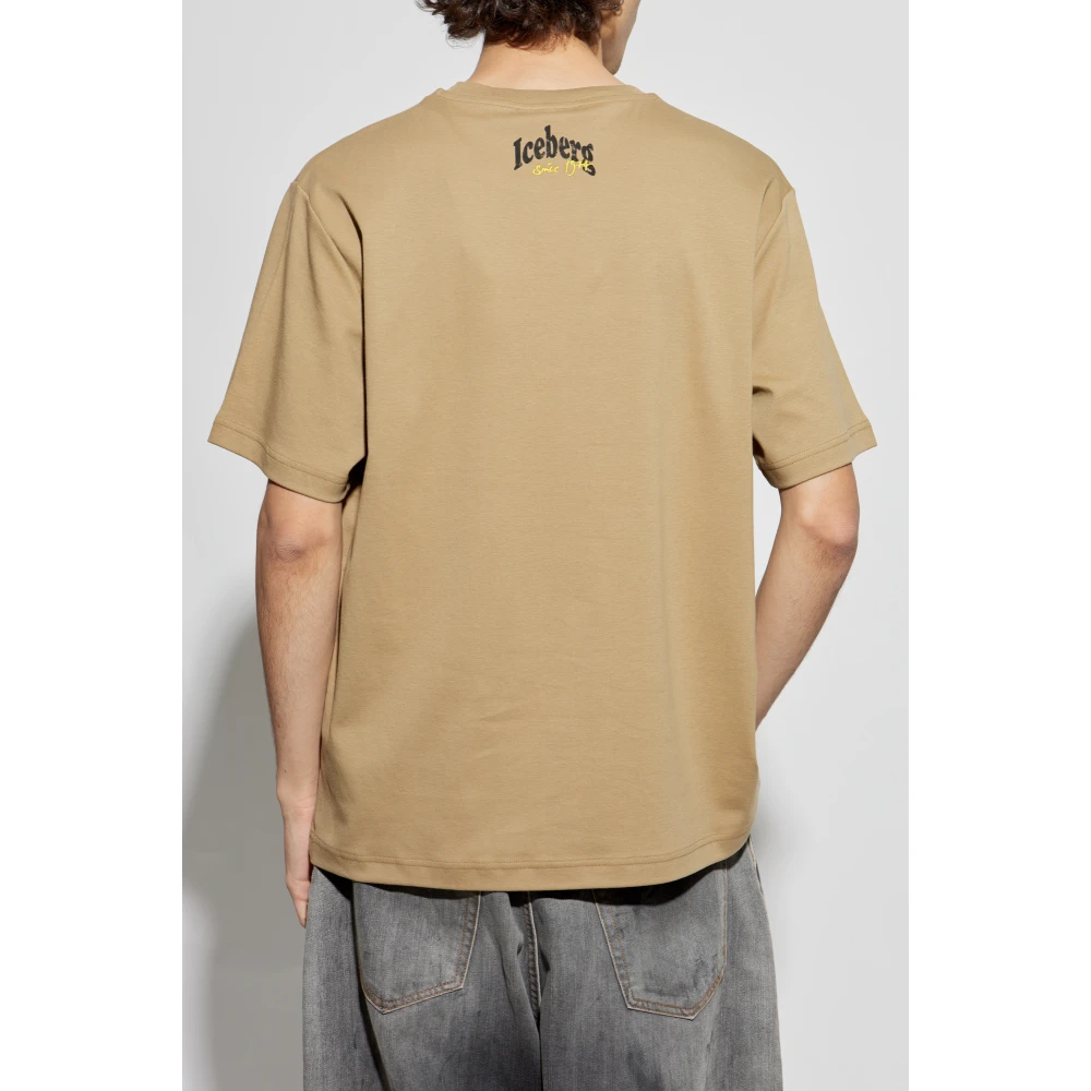 Iceberg T-shirt met print Beige Heren