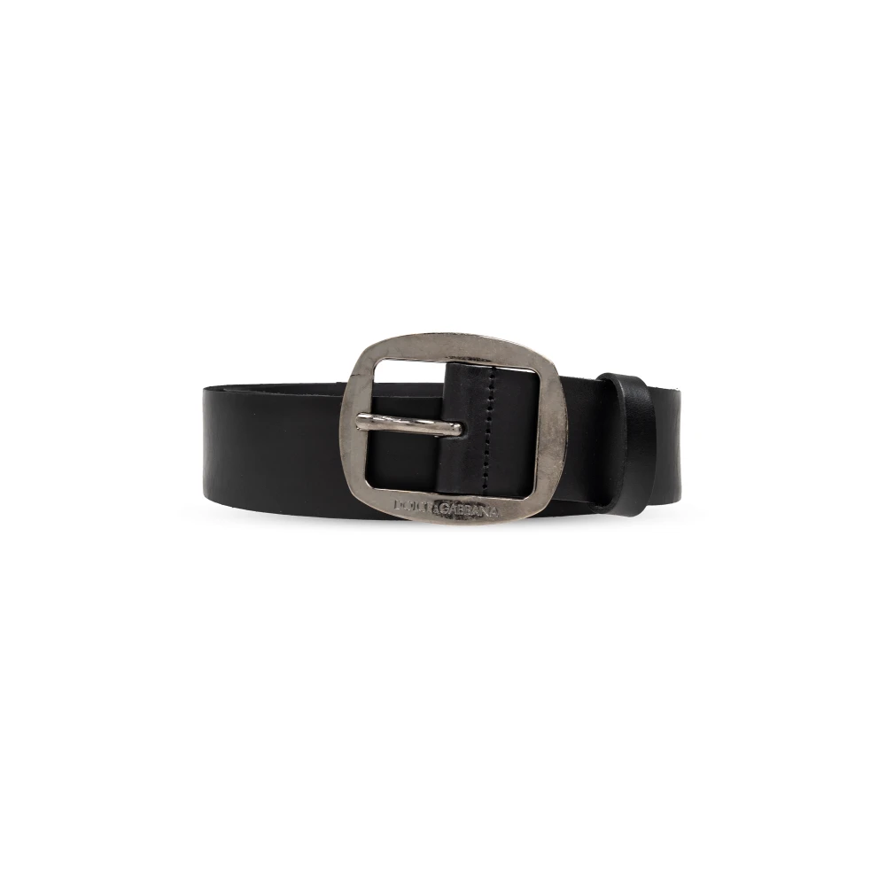 Dolce & Gabbana Leren riem Black Heren