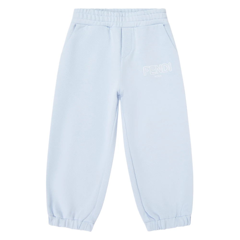 Fendi Unisex Kids Blue Sweatpants, 5 Y, Logo Joggers