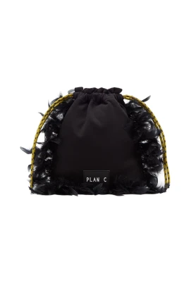 Fleece Pouch med fjädrar