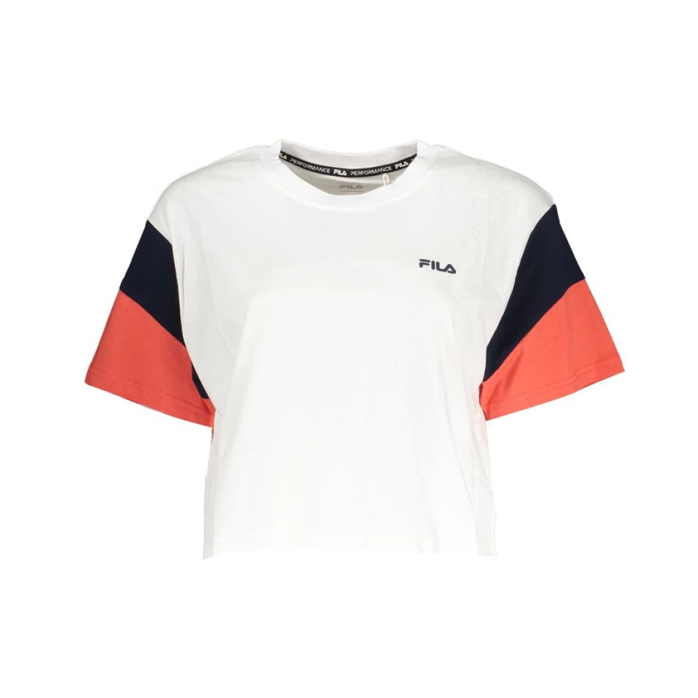 Fila Motief T-shirt met contrastdetails White Dames